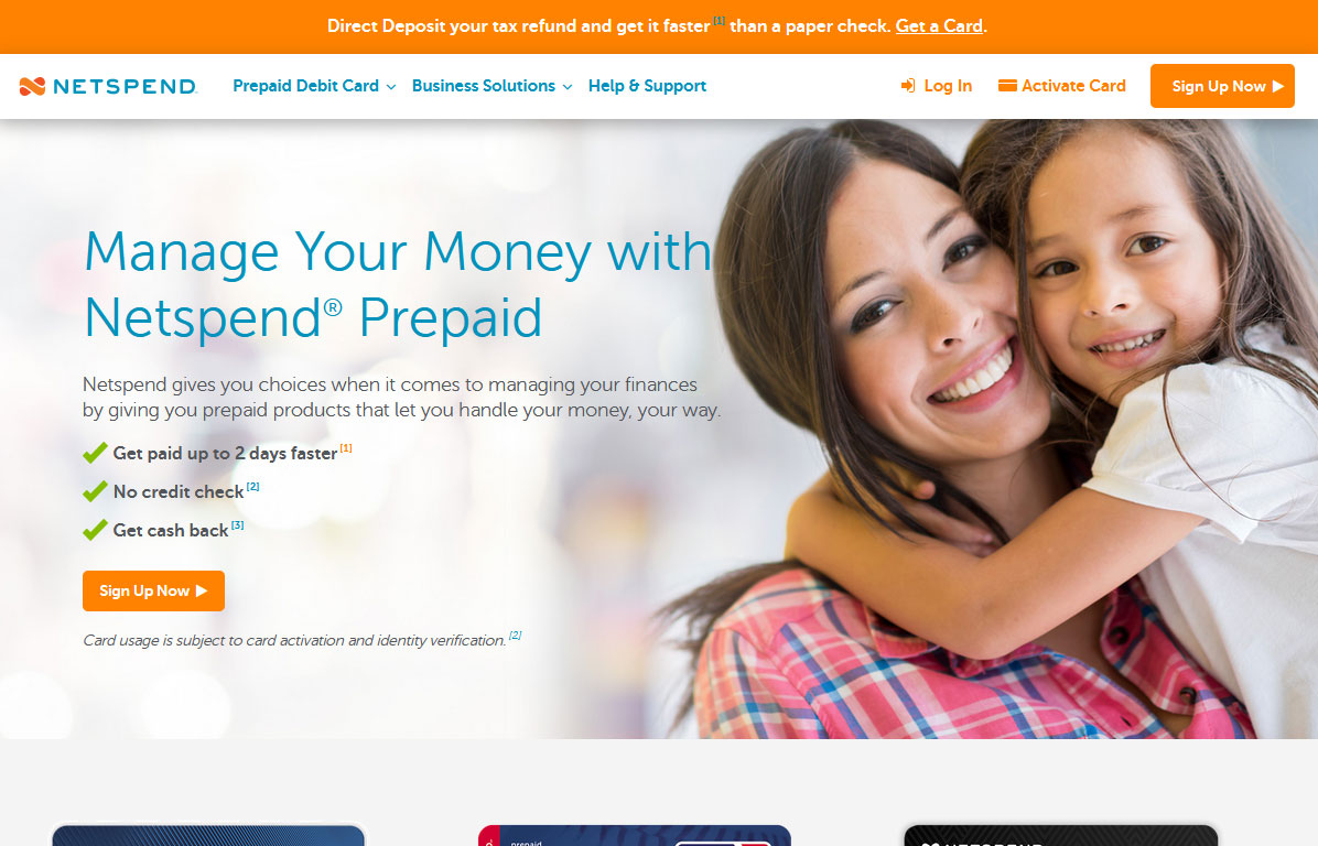 Netspend Website Screenshot